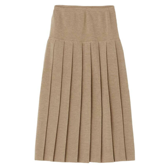 Lauren Manoogian Pleat Skirt Camel Sz 3 Large Pleated Drop Waist Wool Alpaca NWT - Picture 3 of 16